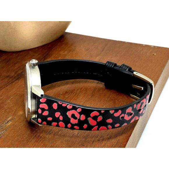 Emporio Armani Women's Watch AR11262 Black Red Leather Band 32mm USED - Picture 8 of 13